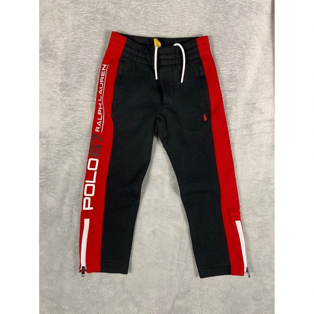 Polo Ralph Lauren 67 Boys Size 4 Black Fleece Jogger Sweatpants